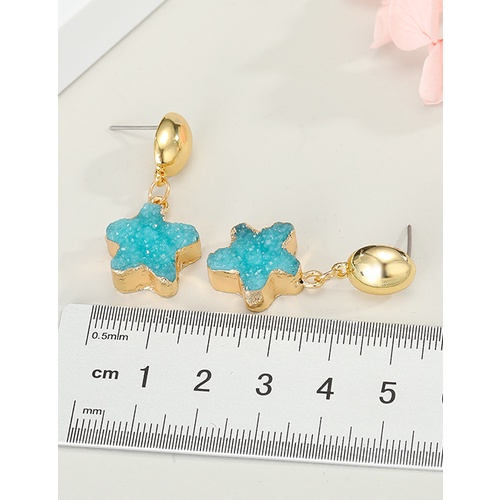 LRC Anting Tusuk Fashion Resin Five-pointed Star Alloy K8018