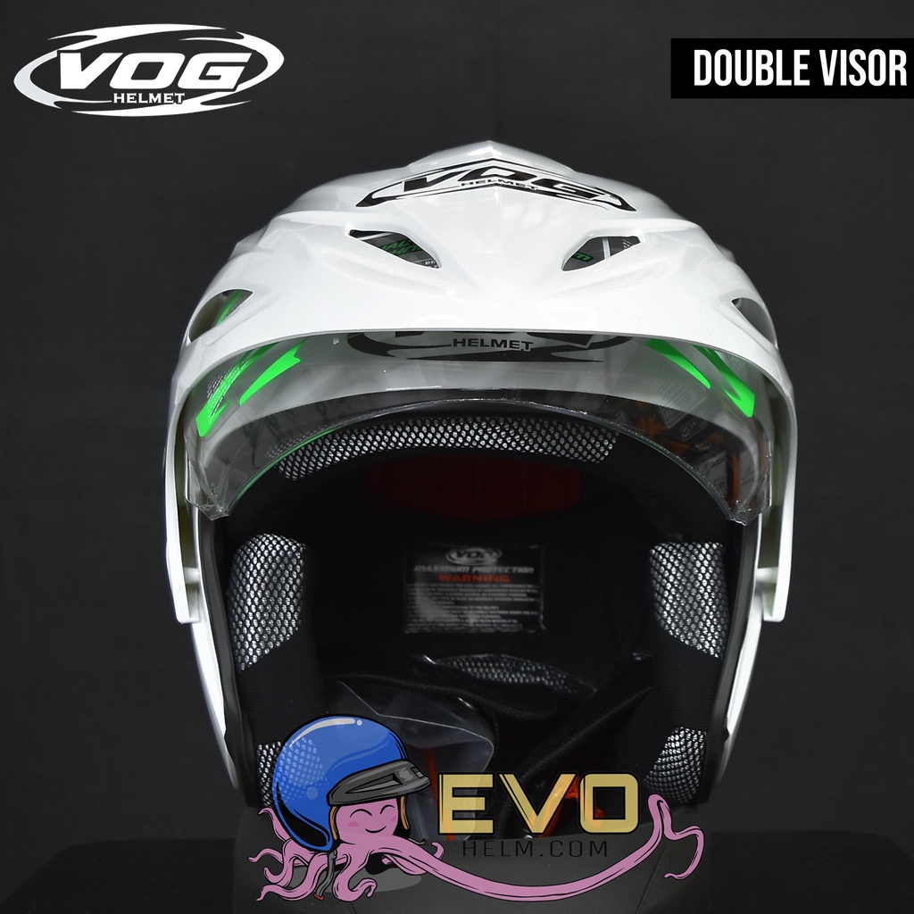 HELM VOG VOLT SOLID DOUBLE VISOR SEMUA WARNA ORIGINAL SNI - HELM HALF FACE DOBEL VISOR - ONGKIR 2KG VOG VOLT SOLID XTREAM