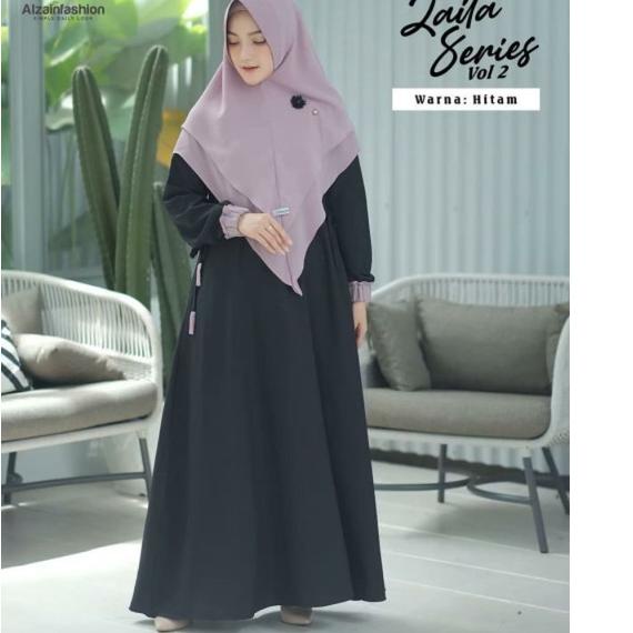 Paling Diminati ZAILA SYARI GAMIS SYARI PLUS KHIMAR CERUTY UKURAN S M  L XL XXL XXXL 4XL BUSUI POLOS