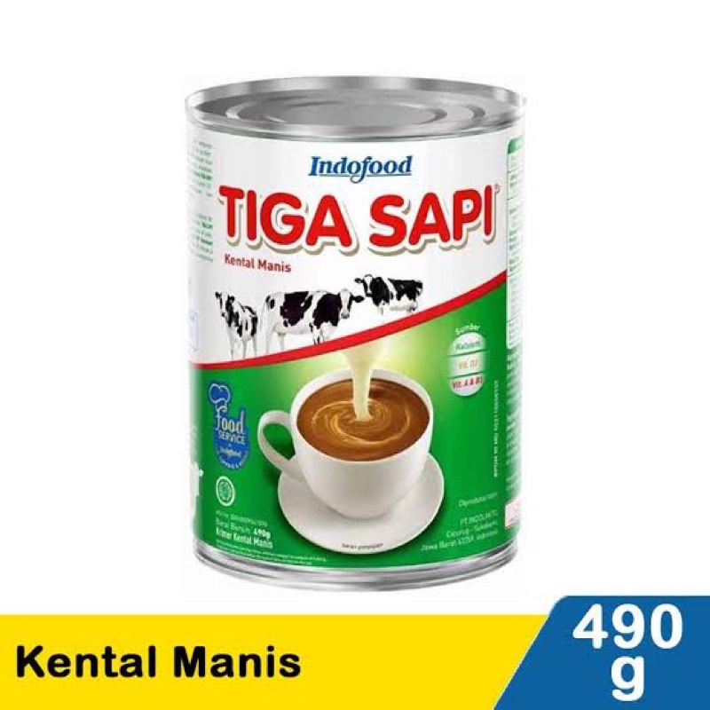 

Susu kental manis tiga sapi 490ml / SKM 3 sapi Indofood / Susu Tiga sapi 500 gram