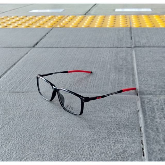 Kacamata baca pria frame sporty hitam merah promo gratis lensa