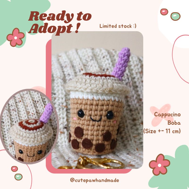 Cappucino Boba Amigurumi Boneka Rajut - Crochet Doll 100% Handmade
