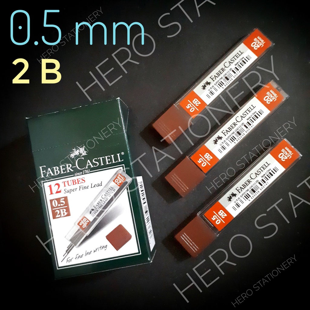 

Faber castell pencil lead isi pensil mekanik 2B 0.5 mm . 12 tube