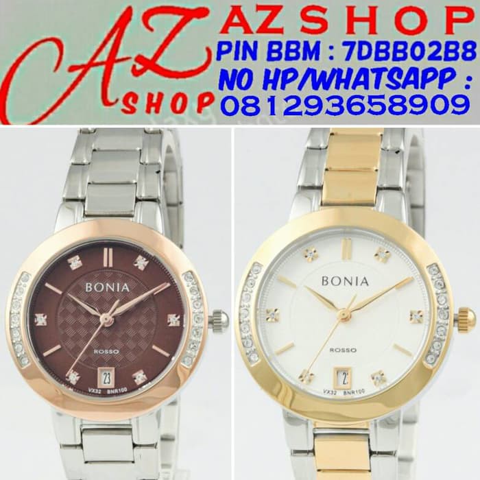 New Jam Tangan Wanita Bonia Rosso Bnr 100 Silver Rantai Original Murah