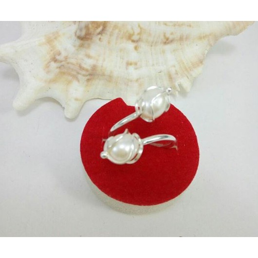 Cincin Mutiara Lombok Cincin Perak Mutiara Asli Air Tawar Lombok /Alsa Pearls