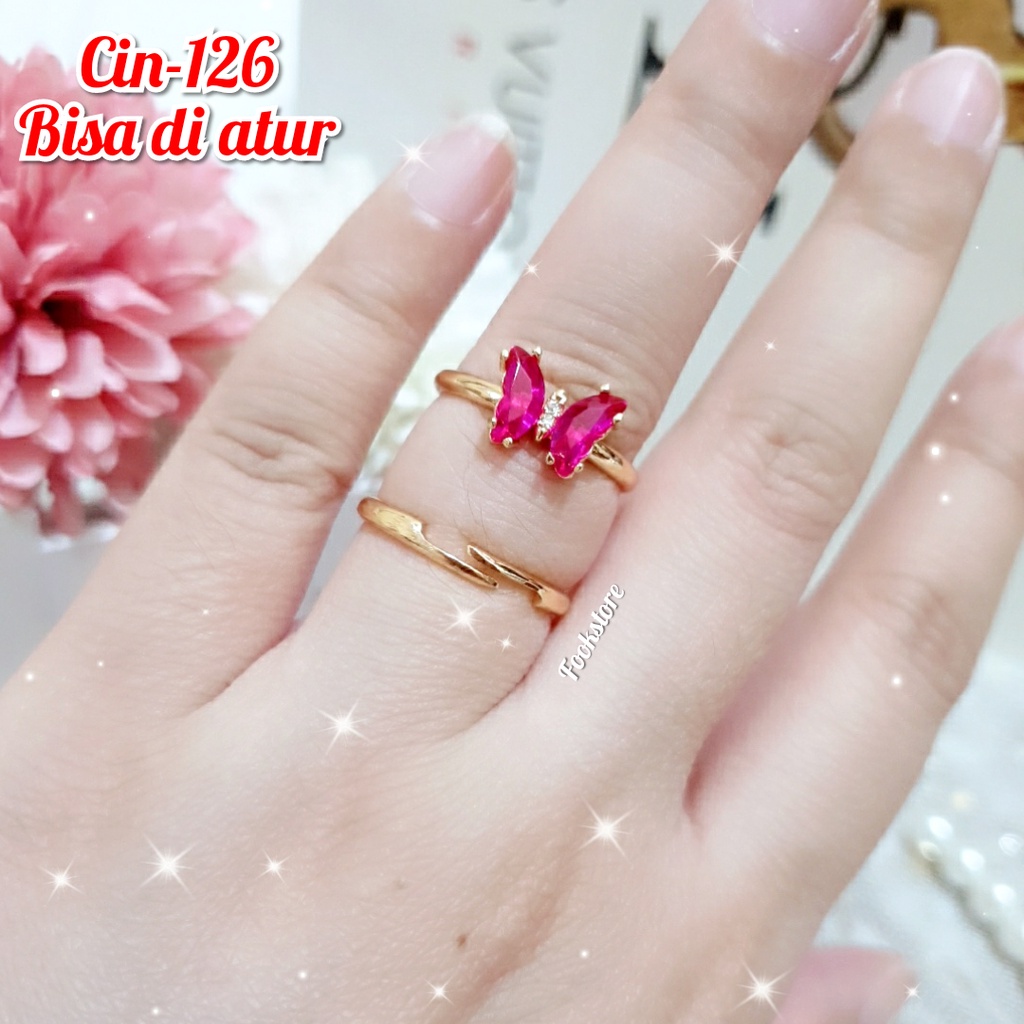 COD CINCIN MOTIF KUPU STYLE KOREA PERHIASAN WANITA/ONE SIZE/ANTI ALERGI