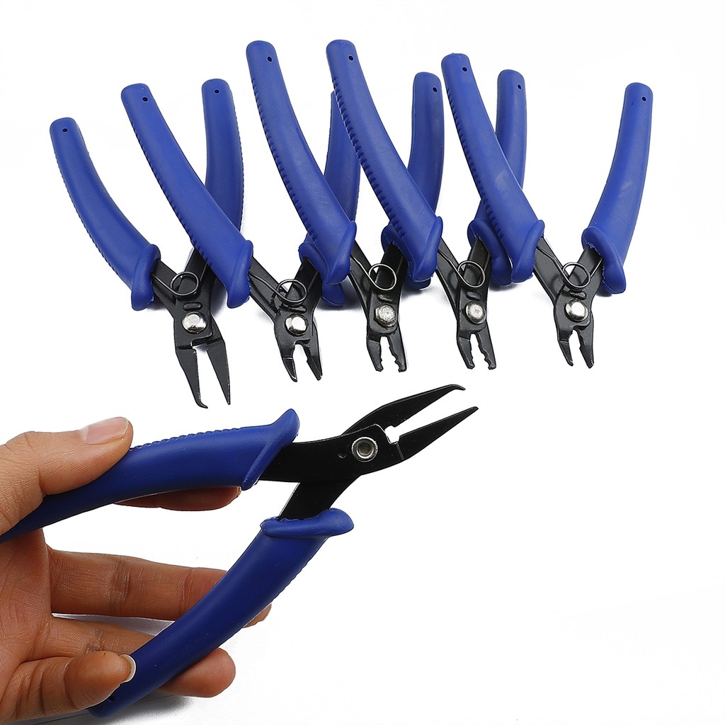 1pc / Set Tang Bahan Stainless Steel Warna Biru Ukuran 13-14cm Untuk Membuat Perhiasan