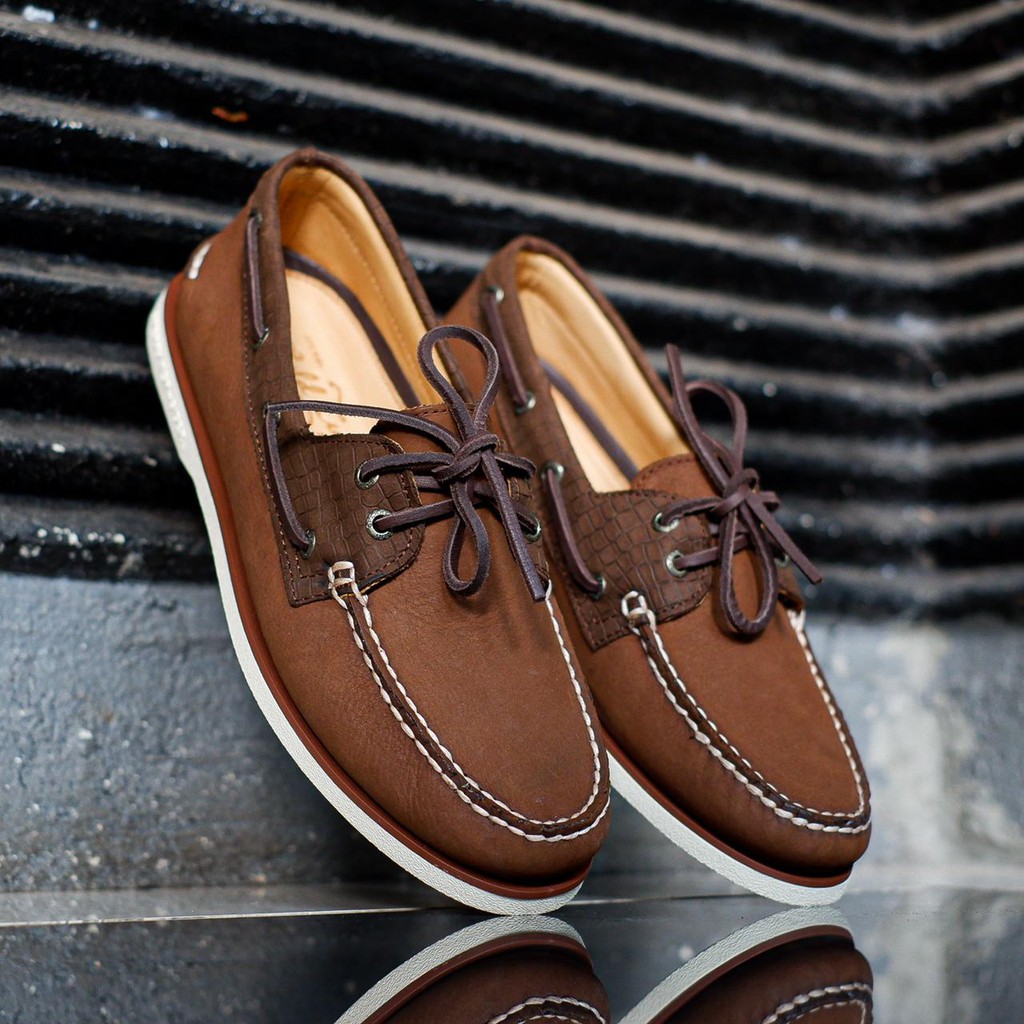 SPERRY TOP SIDER A/O 2 EYE GOLD CUP BROWN TAN PATENT LEATHER Original