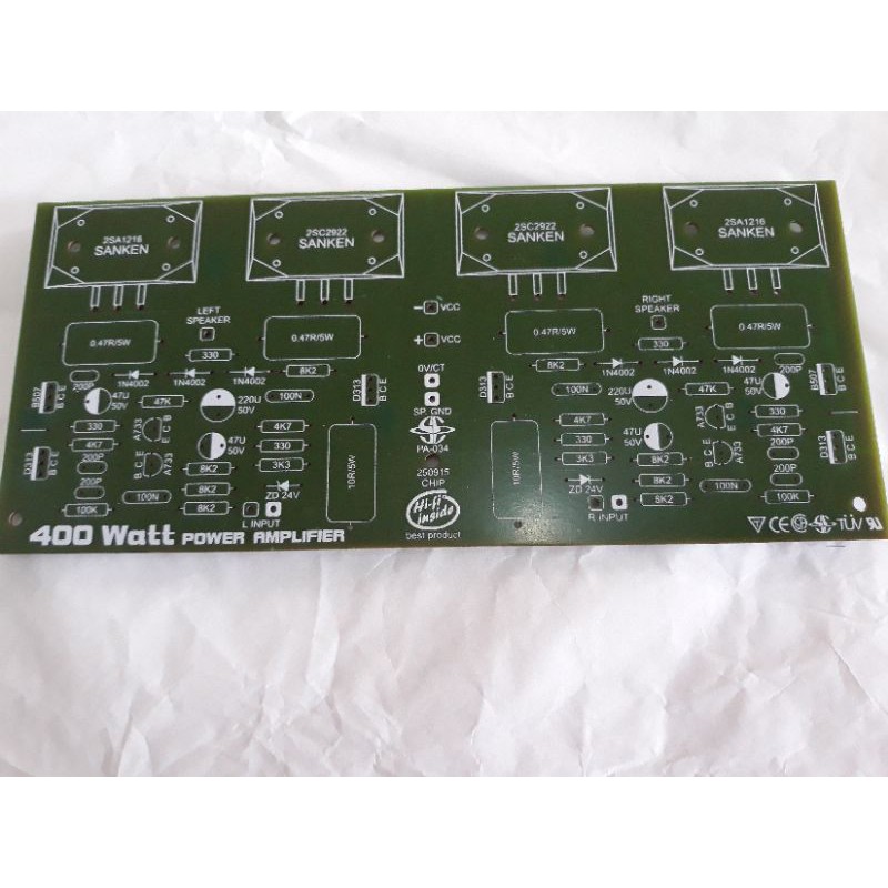 PCB Power sanken 400 watt Stereo PA-034