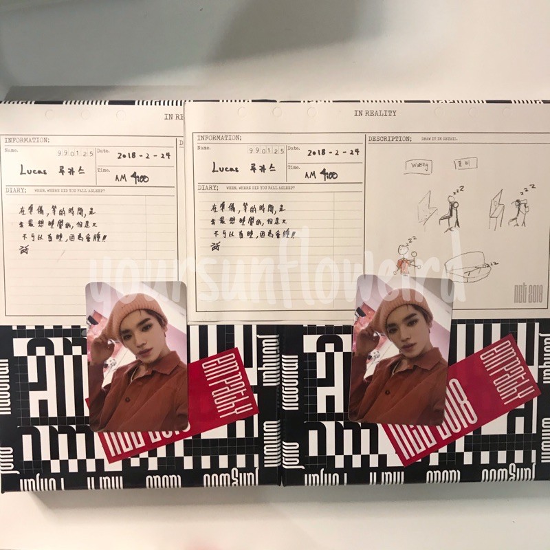NCT 2018 EMPATHY REALITY TAEYONG PC LUCAS DIARY ALBUM SET UNSEALED