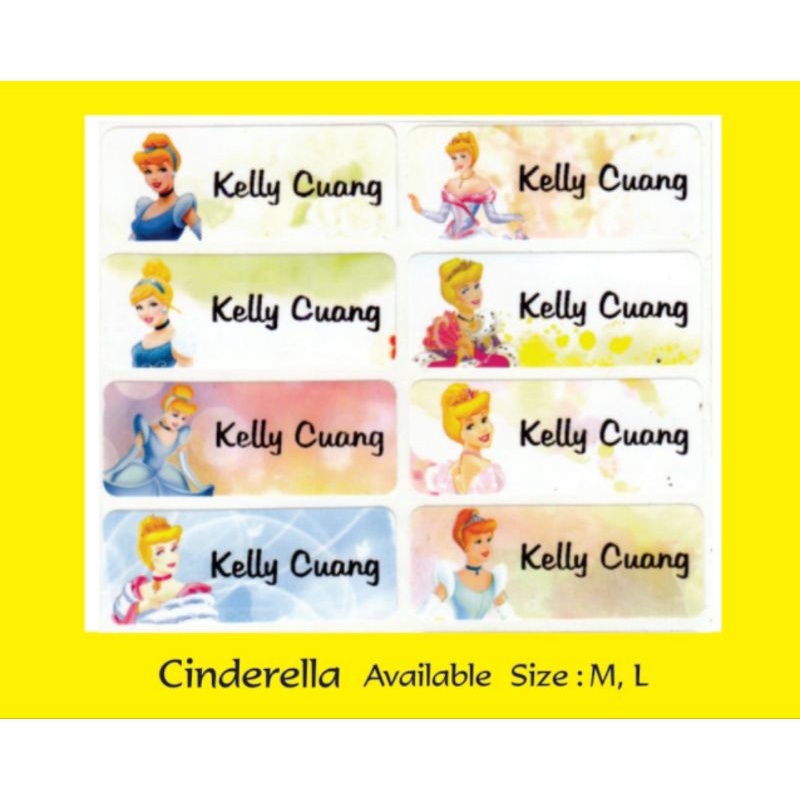 

Label Nama Import Waterproof "CINDERELLA" Uk.L, M