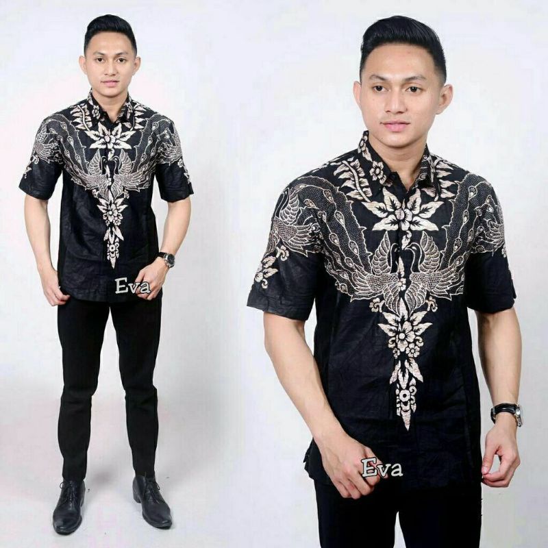 HEM KEMEJA BATIK PRIA LENGAN PENDEK TERVIRAL JUMBO BATIK ORIGINAL