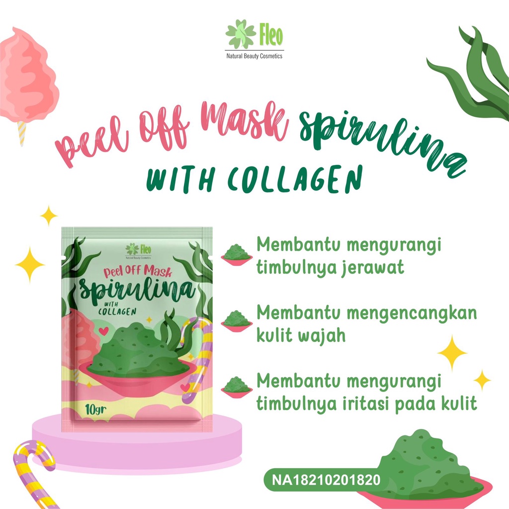 Kanzo - [BPOM] Masker Peel Off Fleo 10gr / Peel Off Mask Fleo 10gr Vitamin C &amp; Collagen / Masker Wajah Anak Peel Off Fleo 10gr