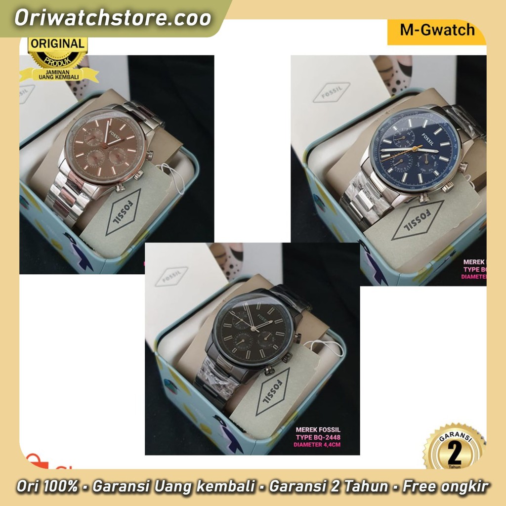 TERLARIS FS BQ2458 BQ2511 BQ2448 JAM TANGAN PRIA FOSSIL FREE BOX ORI SIZE 44 MM