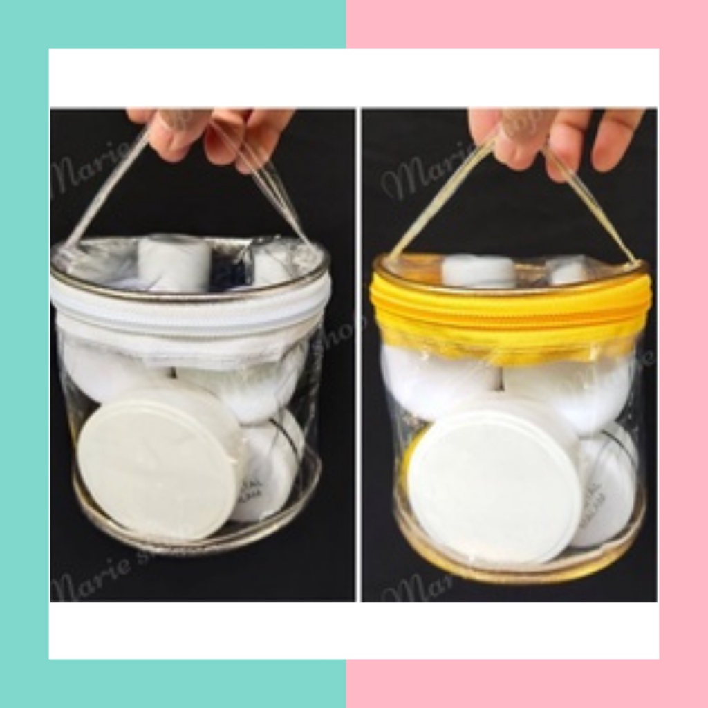 [ NTA ] POUCH TABUNG - POUCH BULAT - POUCH MIKA TRANSPARANT - WADAH KOSMETIK