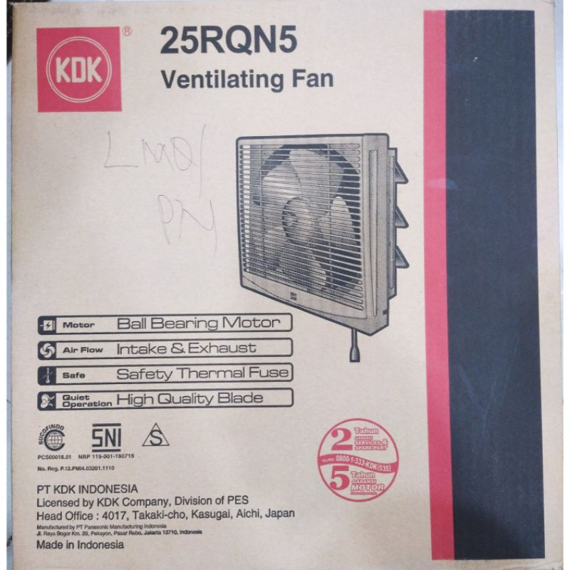 KDK EXHAUST FAN 10 INCH KDK 25RQN5 ORIGINAL KDK