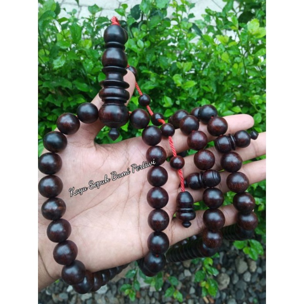 tasbih galih asem Gandul 14 mm / tasbih kayu bertuah galih asem / tasbih kalung galih asem gandul