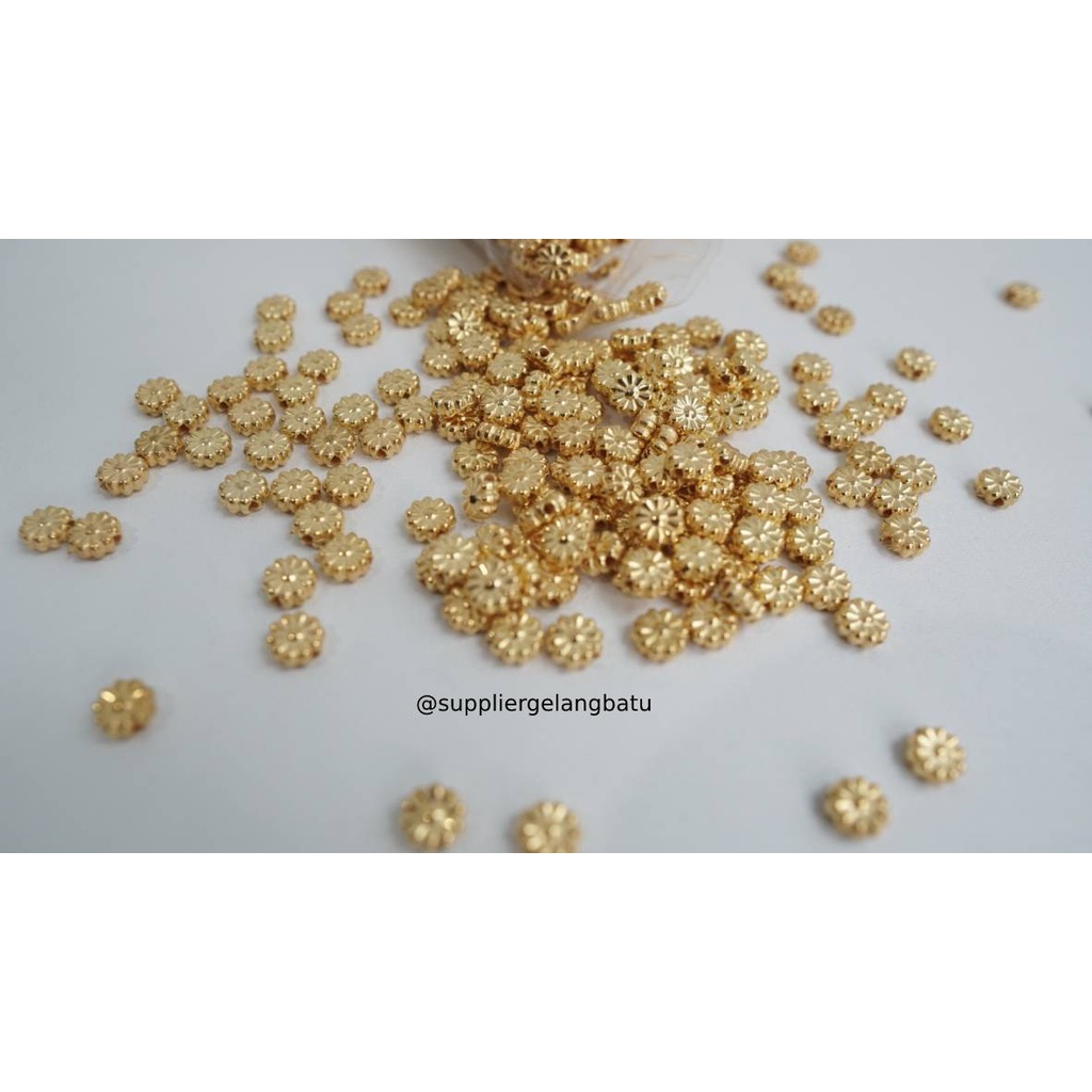 Aksesoris spacer BUNGA MATAHARI 8mm GOLD batas aksesoris gelang kalung