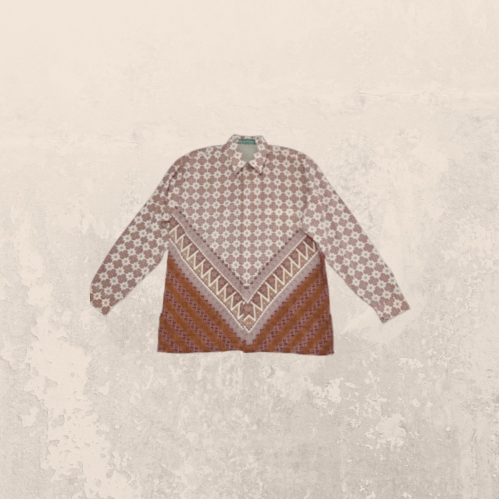 Kemeja Batik Pria Formal Kencana Ungu Lengan Panjang