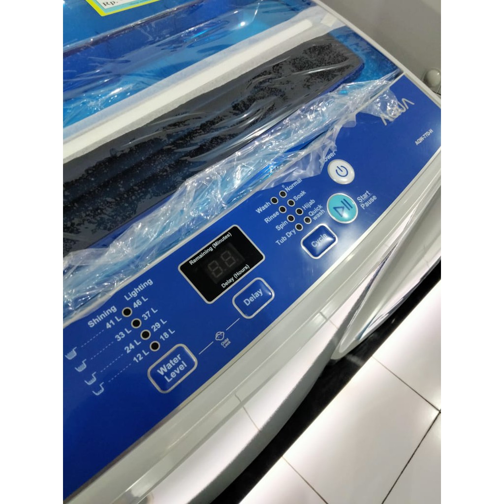 Mesin Cuci Aqua Sanyo AQW 77 D H  7.5 kg 1 Tabung Bergaransi Resmi top loading