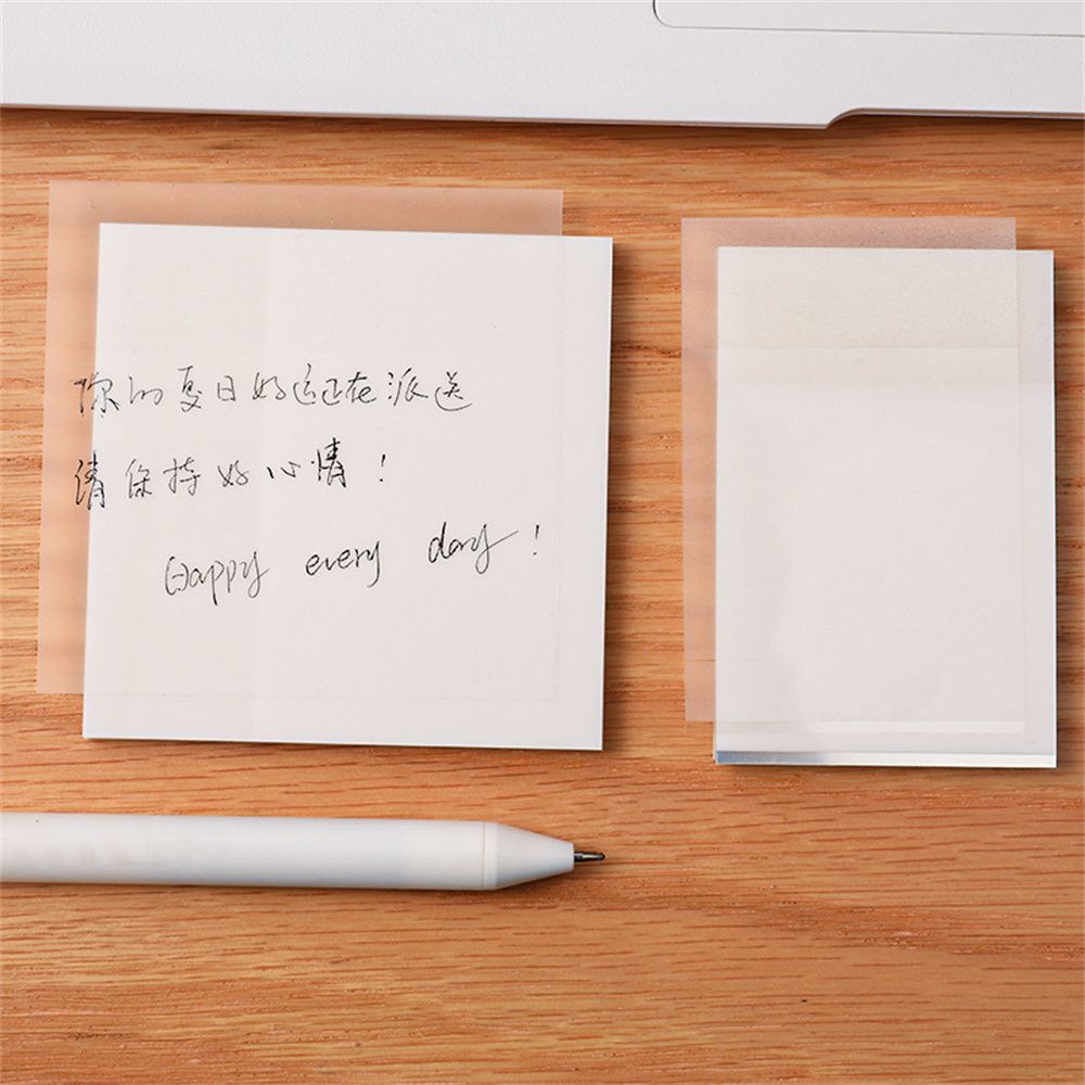 Lanfy 50 Lembar Sticky Note Transparan Tahan Air Untuk Kantor / Sekolah