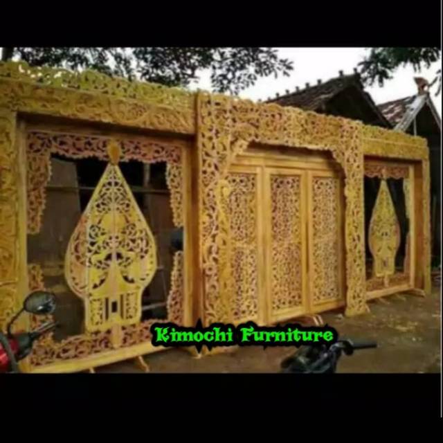 Gebyok pelaminan wayang gebyok manten dekorasi manten dekorasi pelaminan aksesoris pelaminan