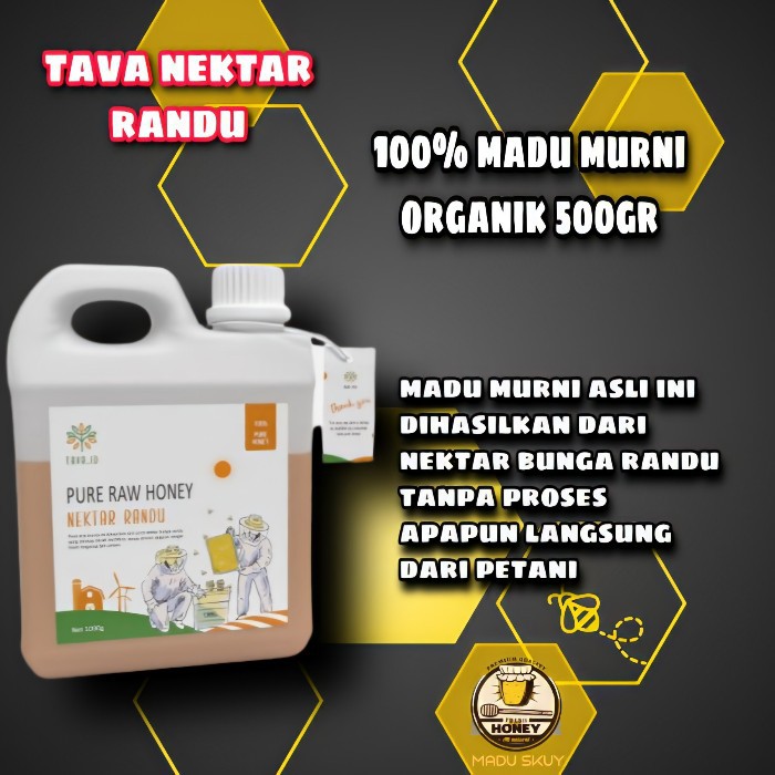 

MADU MURNI ASLI PREMIUM ORGANIC RAW HONEY 100% PURE NATURAL SEHAT ALAMI TAVA NEKTAR RANDU 500gr