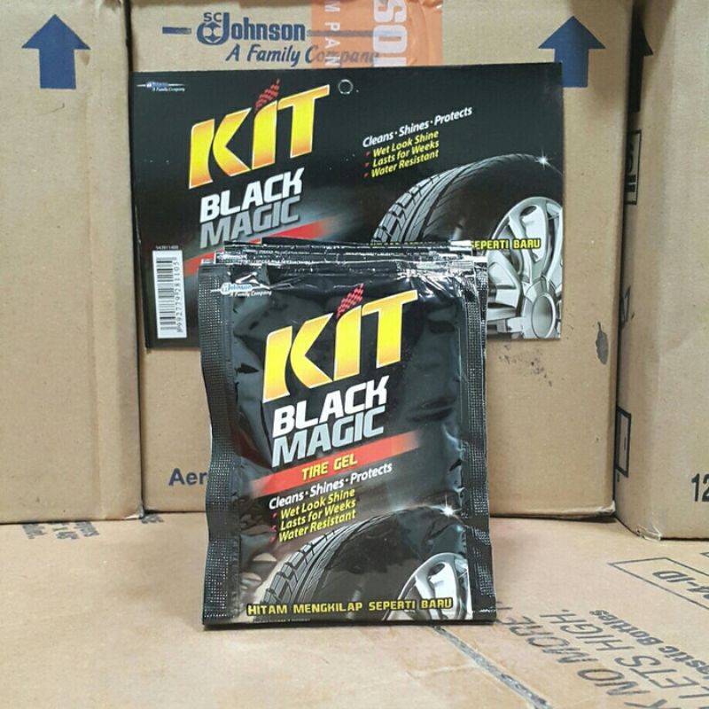 Kit Black Magic Tire Gel Semir Ban Sachet 35 Ml Semir Ban Mobil Motor Sepeda Penghitam Ban Roda