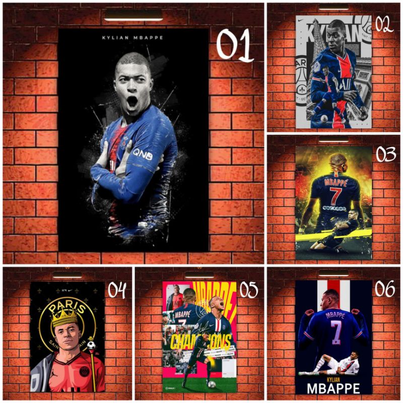 POSTER DINDING KYLIAN MBAPPE/TANPA BINGKAI.