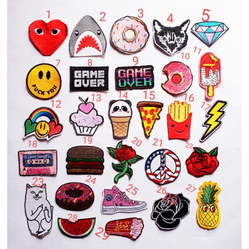 patch bordir karakter