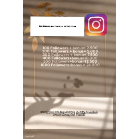 FOLLOWERS INSTAGRAM AKTIF PERMANEN REAL INDO