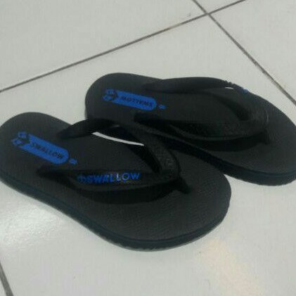 sandal karet swallo hitam ukuran tanggung size 7.5 - 8.5