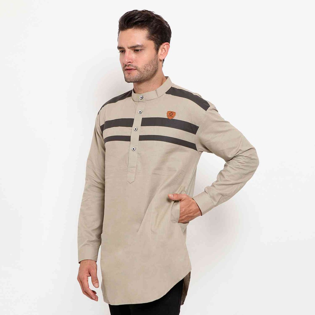 Baju koko kurta indonesia / kurta gamis ikhwan / kurta pakistan Zayidan Model Rauf Cream