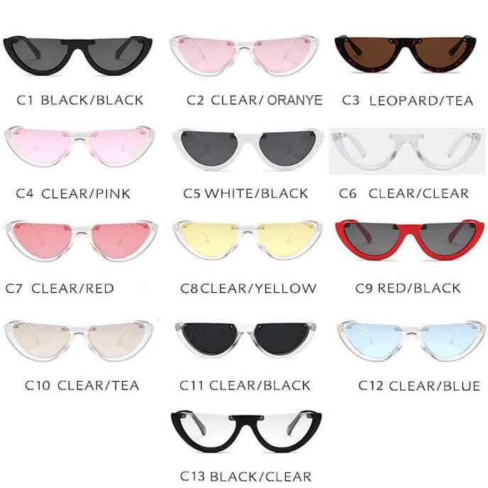 KACAMATA WANITA KEREN TERBARU HALF FRAME RIMLESS IMPORT ORIGINAL - HITAM EXCLUSIVE