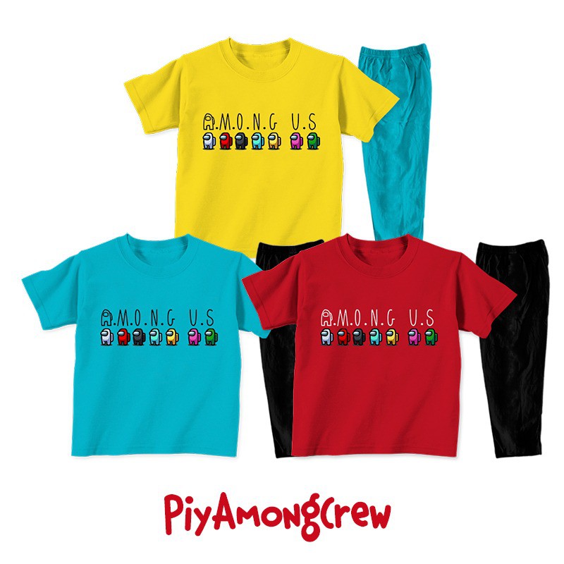 Baju Tidur Piyama Anak Game Among Us Usia 2 - 8 Tahun Combed 30s Lembut