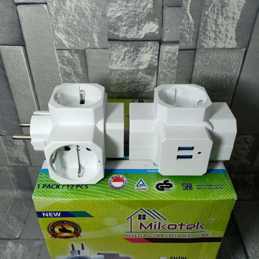 Steker T Multi Arde + Port USB Cas Charger HP Mikotek 7899U Dual USB