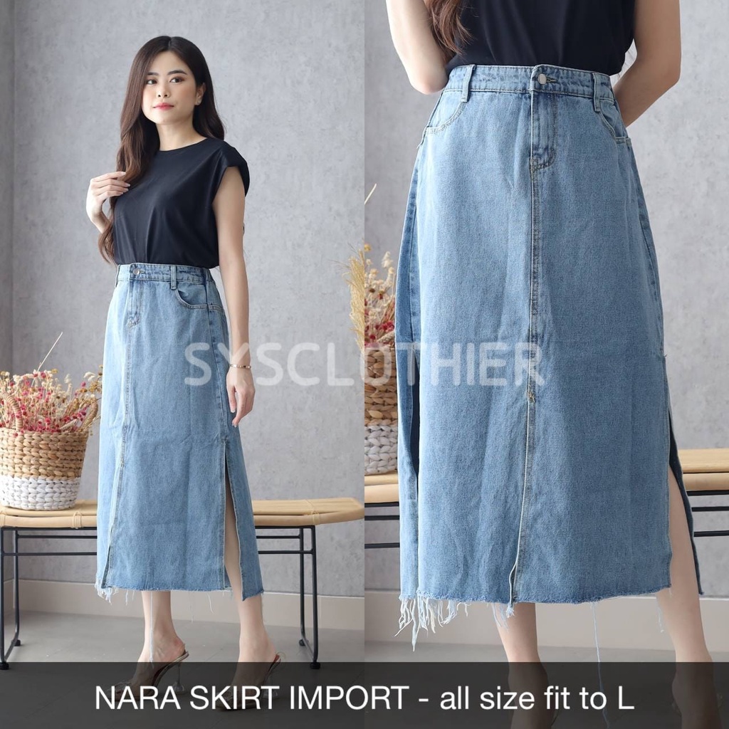 ROK JEANS WANITA NARA SKIRT IMPORT