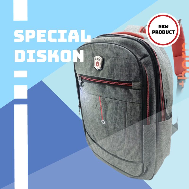 Tas Ransel Kanvas Polo denim 15