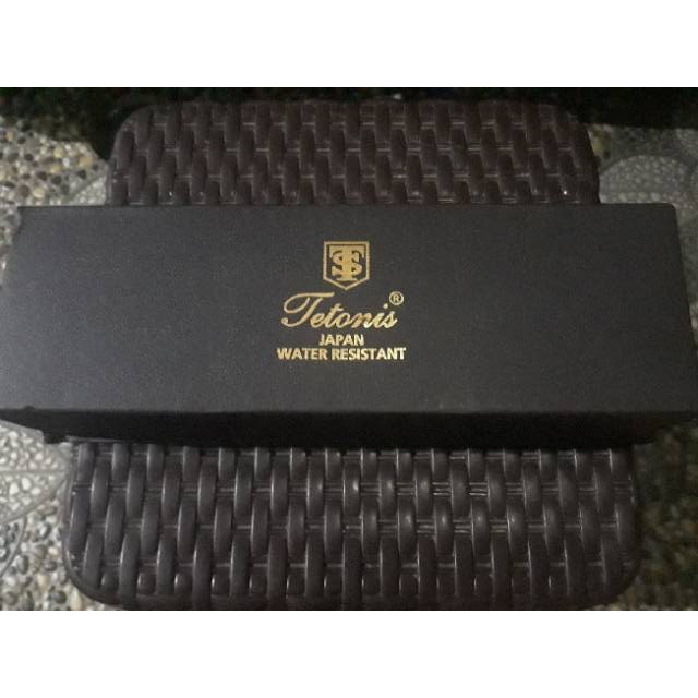 Jam Tangan Pria Tetonis Original 12357LS Tali Rantai Free Pulpen Chrono Tanggal Aktif