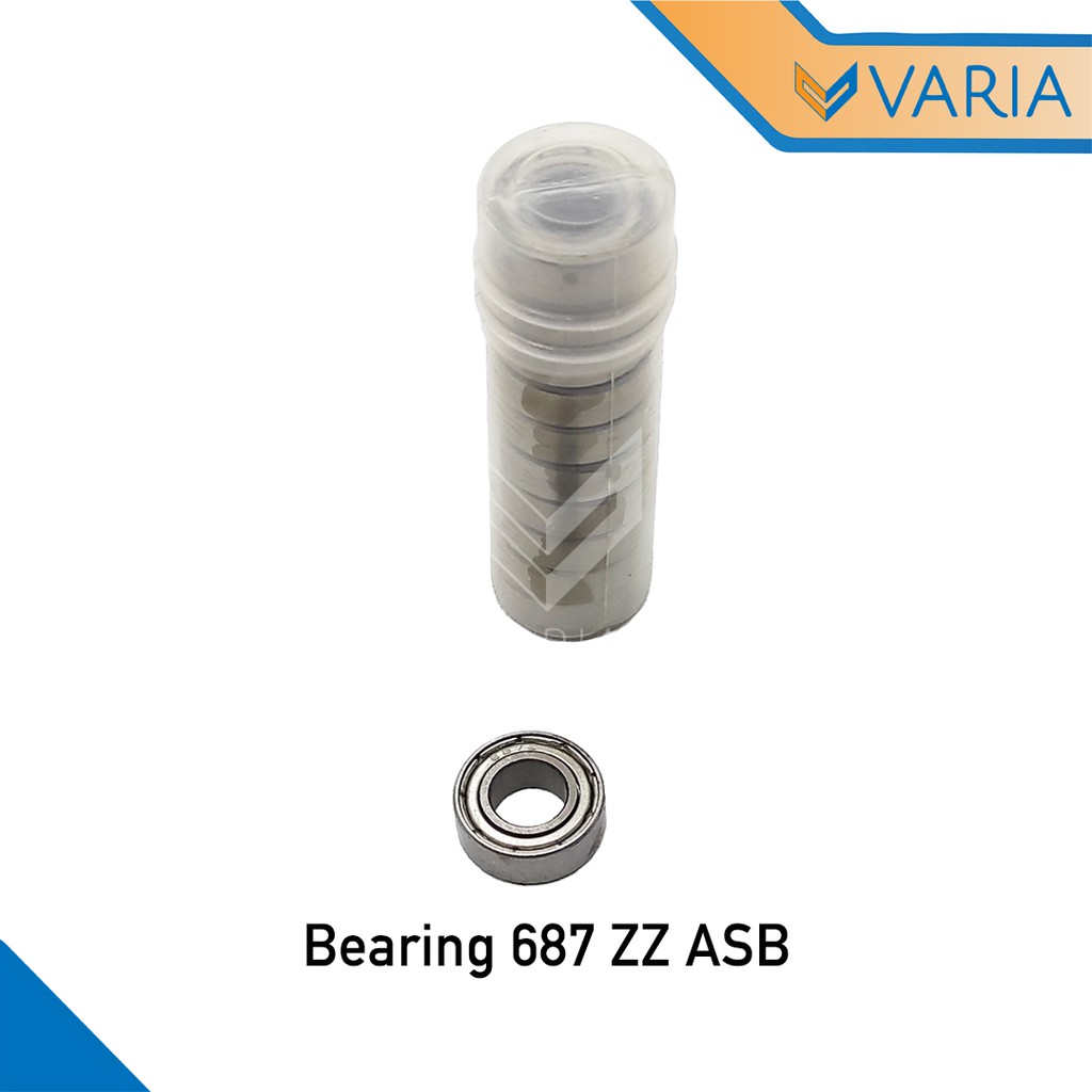 Bearing / Laher 687 ZZ Tutup Plat Besi Double ASB 7 x 14 x 5