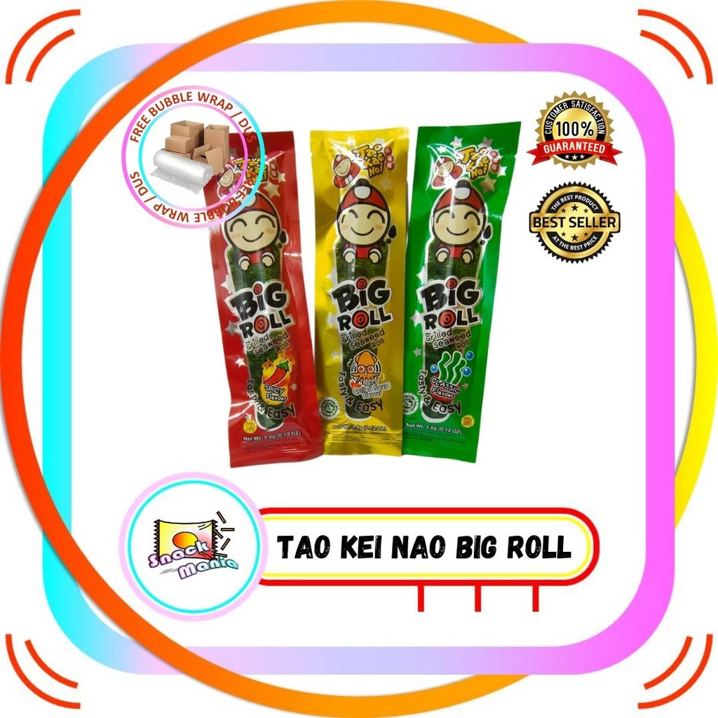 

Tao Kae Noi Big Roll Snack Rumput Laut Kering ~ 3,6 gr