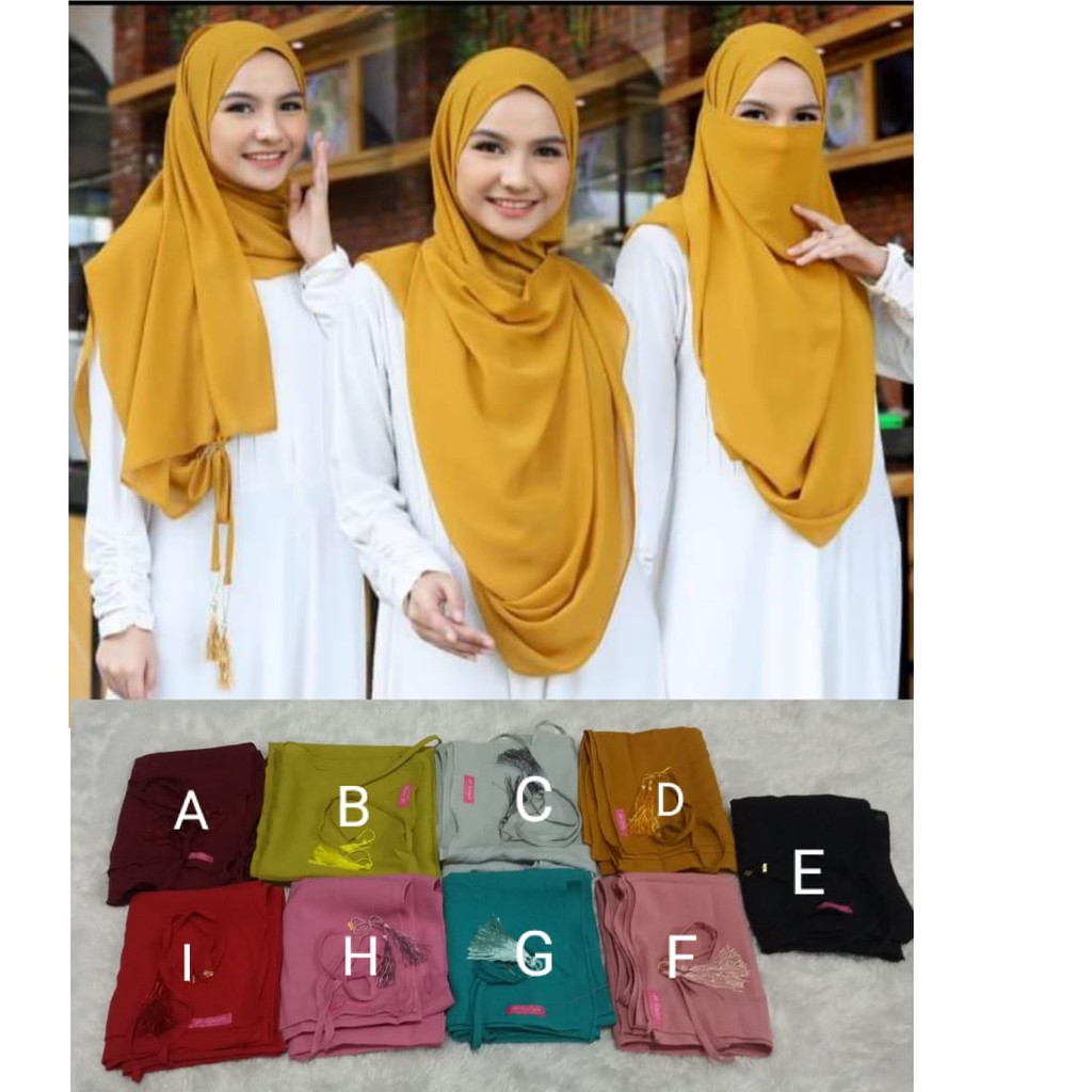 Pasmina Karet Diamond 3 in 1 Tasel Ory Al Fasya Murah