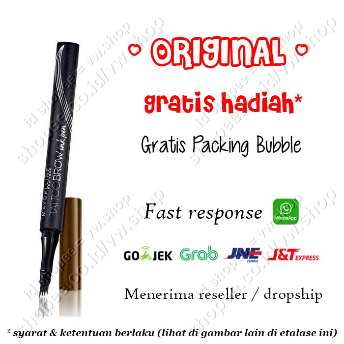 Maybelline Tattoo Brow Ink Pen - tatto - Pensil Alis - ORIGINAL / ASLI