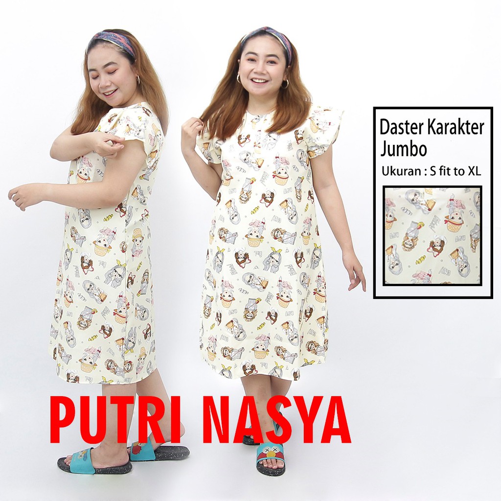 DASTER KARAKTER lengan pendek/motif campur leher BUSUI KATUN JEPANG KANCING DADA BUMIL BIASA LUCU