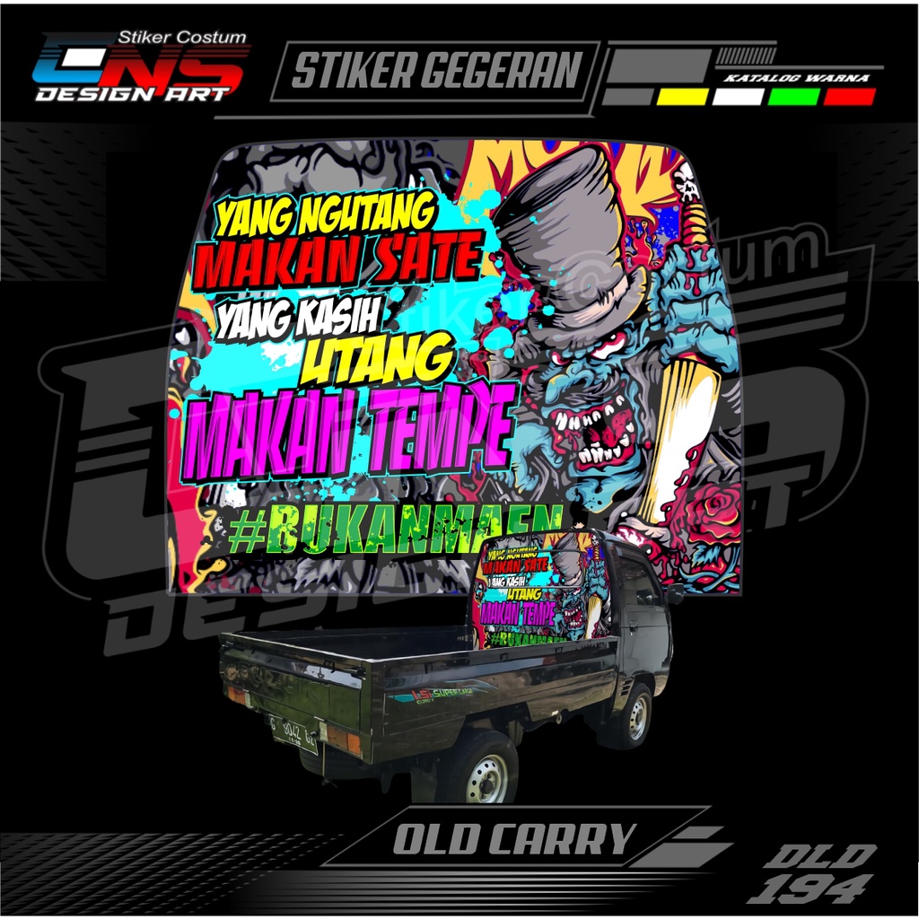 Stiker Kabin Belakang / Gegeran Pick Up Suzuki Old Carry / T120SS Custom Semua Mobil Stiker Kabin Be