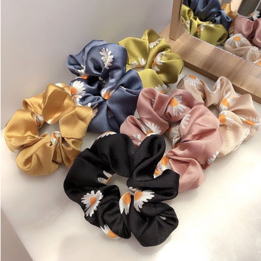 ❤ RATU ❤ Ikat Rambut Chibi | Kuncir Kerut Scrunchie Motif Ala Korea | Karet Anak