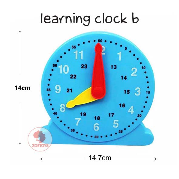 Zoetoys Montessori Learning Clock | Jam Gear Manual Anak Putar Belajar Hitung Waktu Time Toy