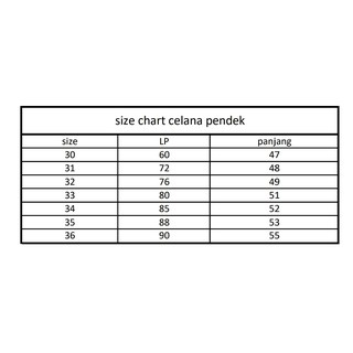  Celana  pendek kain warna cream size  chart  di deskripsi 