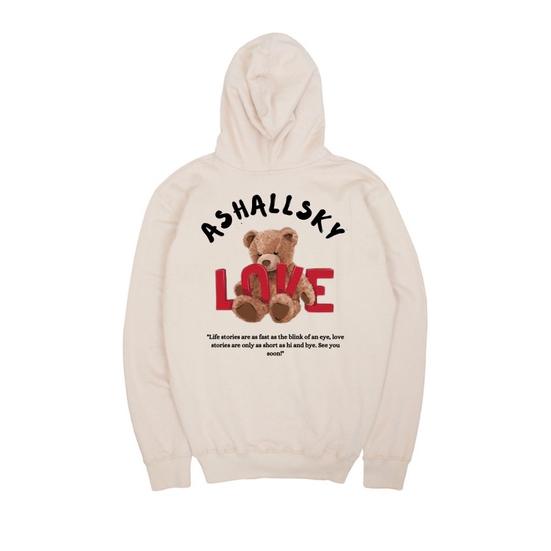 Sweatshirt Hoodie Cream LOVE BEAR AshallSky Top Quality