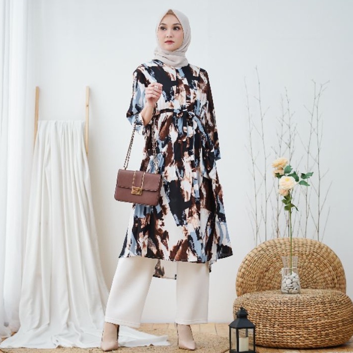 Shaina Abstrak - TUNIK MUSLIM JUMBO BUMIL BUSUI RAYON LEBARAN